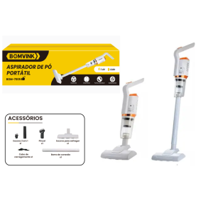 ASPIRADOR DE PO PORTATIL  RECARREGAVEL 7.4V 1.2AH BOM-7005
