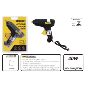 PISTOLA DE COLA QUENTE GRANDE 40 WATS 127-220V BOM-9511