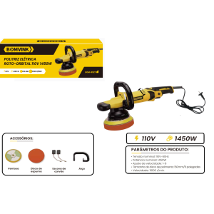 LIXADEIRA POLITRIZ  ELETRICA ROTO ORBITAL 110V 1450W BOM-9527