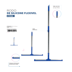 RODO SILICONE 50CM CABO INOX 138CM CLEAN TECH CT0166