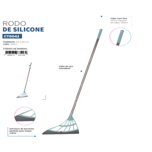 RODO SILICONE 30CM CABO INOX 86CM CLEAN TECH CT0042