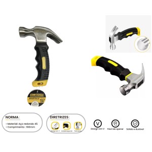 MARTELO CABO CURTO EMBORRACHADO 25MM 250-G AR0411