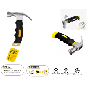 MARTELO CABO CURTO EMBORRACHADO 25MM 250-G BOM-1003