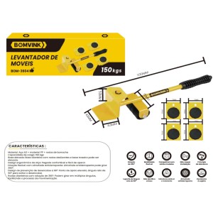 SUPORTE LEVANTADOR DE MOVEIS COM RODINHA ATÉ 150KG  BOM-3604