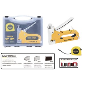 GRAMPEADOR MANUAL PARA TAPECEIRO C/ TRENA NA MALETA 4-14MM BOM-3615