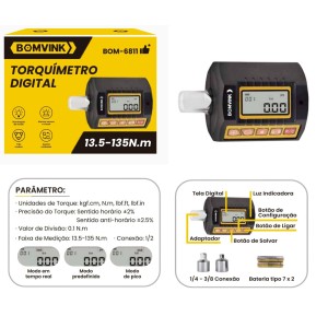 TORQUIMETRO DIGITAL 1/2 13.5-135 N.M BOM-6811