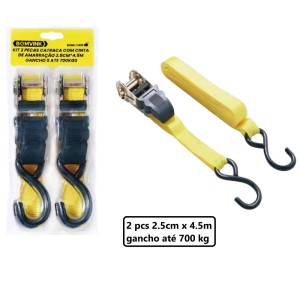 CINTA CATRACA C/ 2 PCS CARGA MAXIMA 700 KG  2,5 CM X 4,5 MTS BOM-7431