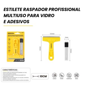 ESTILETE RASPADOR MULTIUSO PARA VIDORS E ADESIVOS BOM-7350