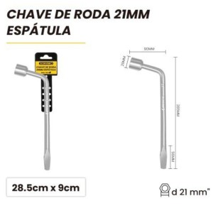 CHAVE DE RODA 21 MM COM ESPATULA BOM-1422