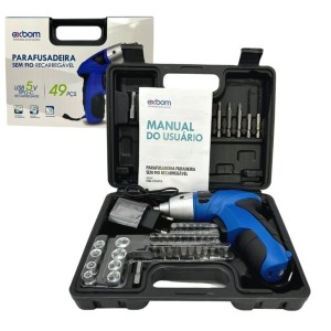 CHAVE DE FENDA ELETRICA RECARREGAVEL 49 PCS 5V 180RPM  PFU49A