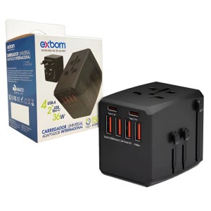 ADAPTADOR INTERNACIONAL E CARREGADOR UNIVERSAL CU-4U2TC69P