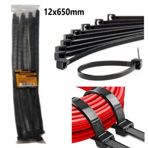 ABRAÇADEIRA DE NAYLON ENFORCA GATO  C/ 10 PCS  12X650MM NAVY 10905