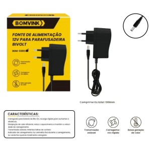 FONTE DE ALIMENTAÇÃO 12V PARA PARAFUSADEIRA BIVOLT BOM-5590