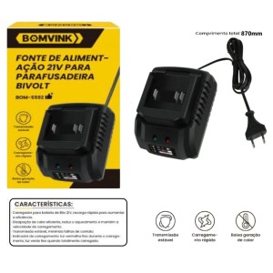 FONTE DE ALIMENTAÇÃO 21V DE MESA PARA PARAFUSADEIRA BIVOLT BOM-5592