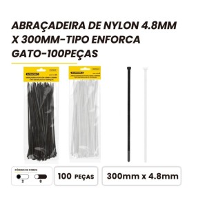ABRAÇADEIRA DE NYLON ENFORCA GATO  C/ 100 PCS  4,8X300MM BOM-5497
