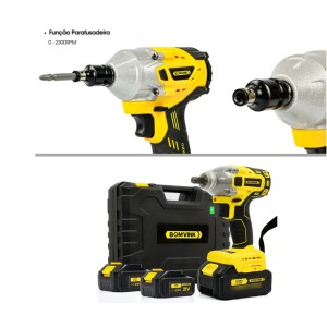CHAVE DE IMPACTO RECARREGAVEL C/2 BATERIAS 21V  600 N.M BOM-9964