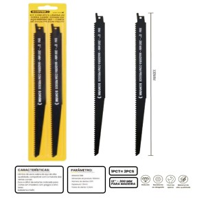 CONJUNTO LAMINA DE SERRA SABRE COM  2 PCS 300MM AÇO RAPIDO M2 BOM-5136