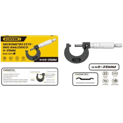 MICROMETRO EXTERNO ANALOGICO BOM-6517