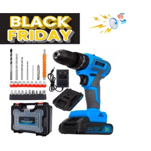 PARAFUSADEIRA NA MALETA RECARREGAVEL C/2 BATERIAS 36V EXBOM PFX5600