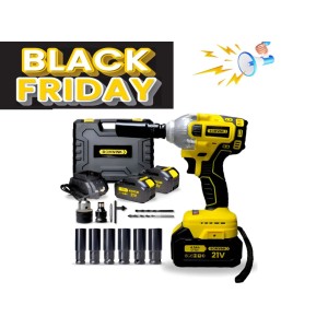 CHAVE DE IMPACTO RECARREGAVEL C/2 BATERIAS 21V  320 N.M BOM-9966