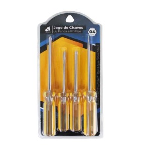 CONJUNTO COM CHAVE DE FENDA, PHILIPS 4 PÇS BAR-316001-18