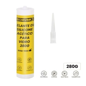 ADESIVO COLA SELANTE DE SILICONE ACETICO 280G BOM-1594