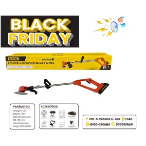 ROÇADEIRA APARADOR DE GRAMA RECARREGAVEL C/2 BATERIAS 21V  BOM-9109