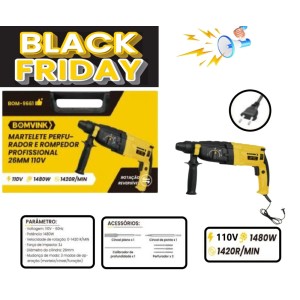 MARTELETE PERFURADOR E ROMPEDOR 1480W  110V  BOM-9661