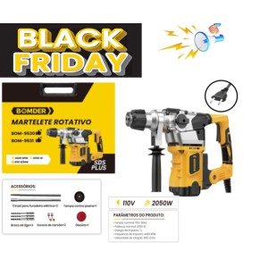 MARTELETE ROTATIVO ELETRICO 1850W 110V 4400 BPM  BOM-9531