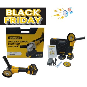 KIT FERRAMENTAS MALETA LIXADEIRA 125 MM  RECARREGAVEL C/2 BATERIAS 21V  BOM-9705