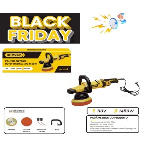 LIXADEIRA POLITRIZ  ELETRICA ROTO ORBITAL 110V 1450W BOM-9527
