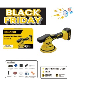 LIXADEIRA POLITRIZ RECARREGAVEL C/2 BATERIAS 21V  BOM-9710
