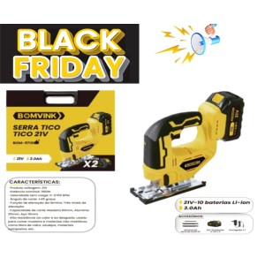 SERRA TICO TICO  NA MALETA RECARREGAVEL C/2 BATERIAS 21V  3.0AH BOM-9719