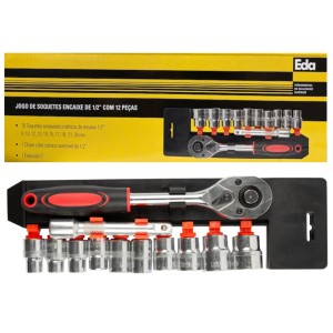 KIT FERRAMENTAS SOQUETES ENCAIXE DE 1/2