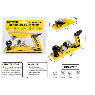 PLAINA MANUAL ID 2 PEÇAS BOM-3612