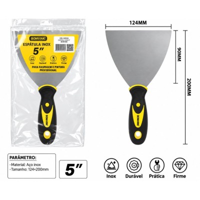 ESPATULA DE INOX CABO  EMBORRACHADO 5